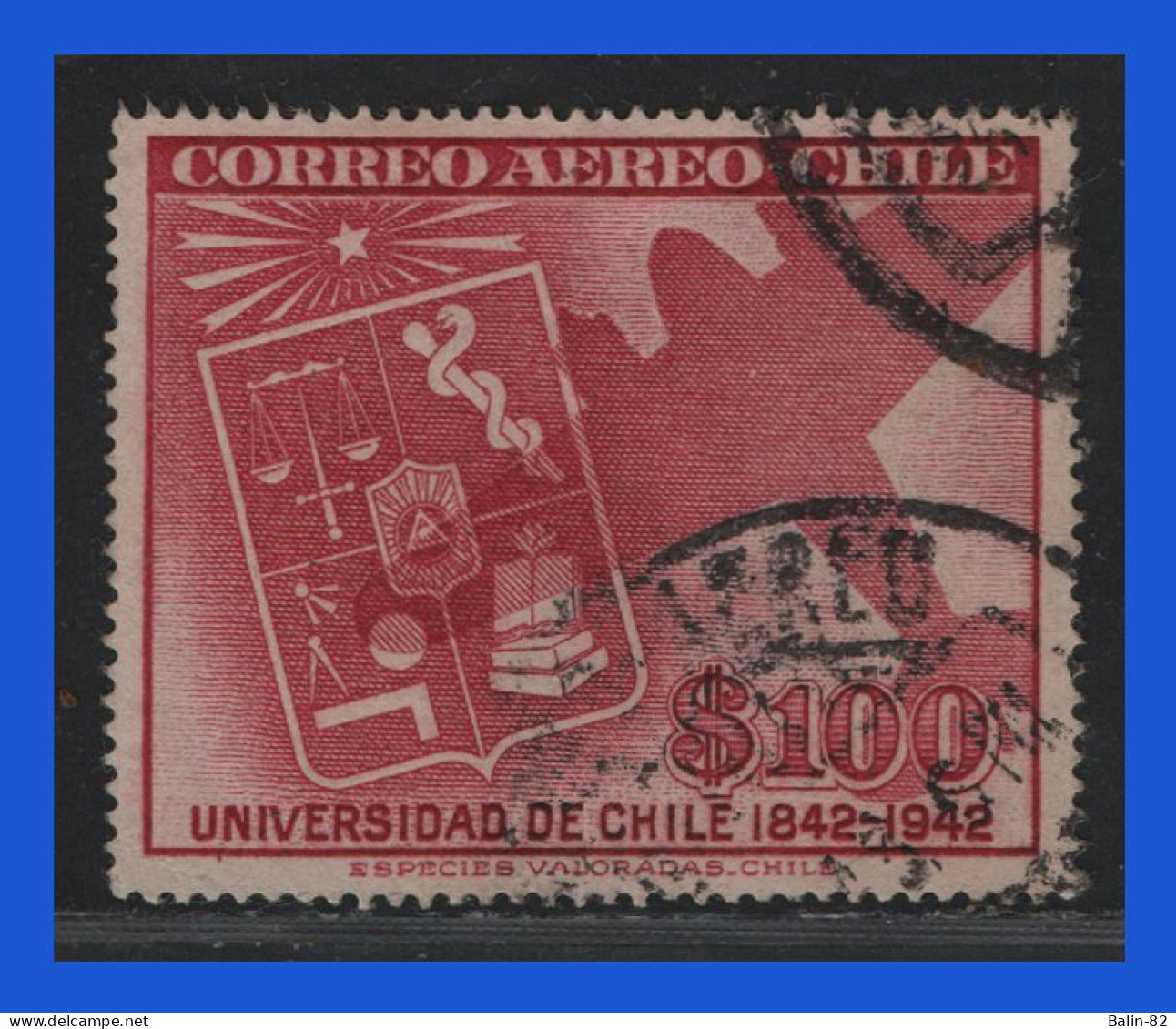 1942 - Chile - Scott Nº C 89 - Usado - CH- 100 - Chile