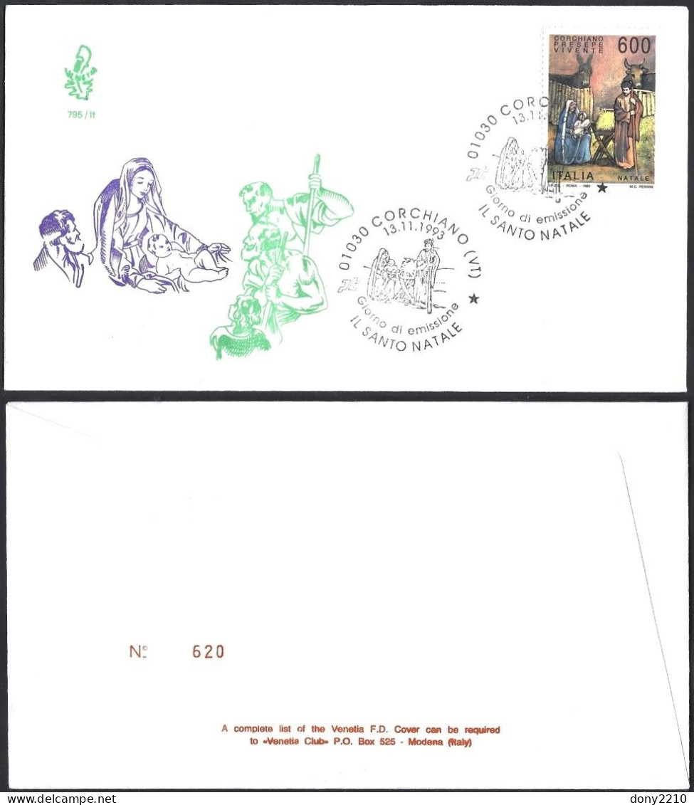 Fdc Venetia 1993 795it Il Santo Natale As Corchiano (VT) - FDC