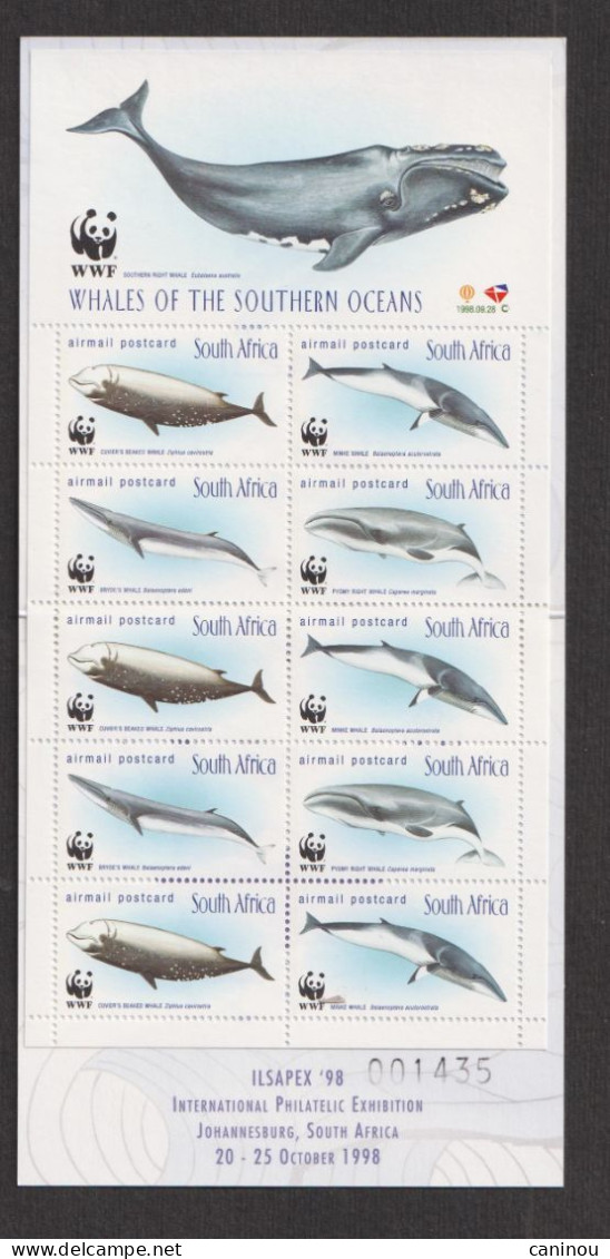 AFRIQUE DU SUD   Y & T CARNET POSTE AERIENNE C27 I BALEINES EXPOSITION PHILATELIQUE ILSAPEX 98 1998 NEUF - Markenheftchen