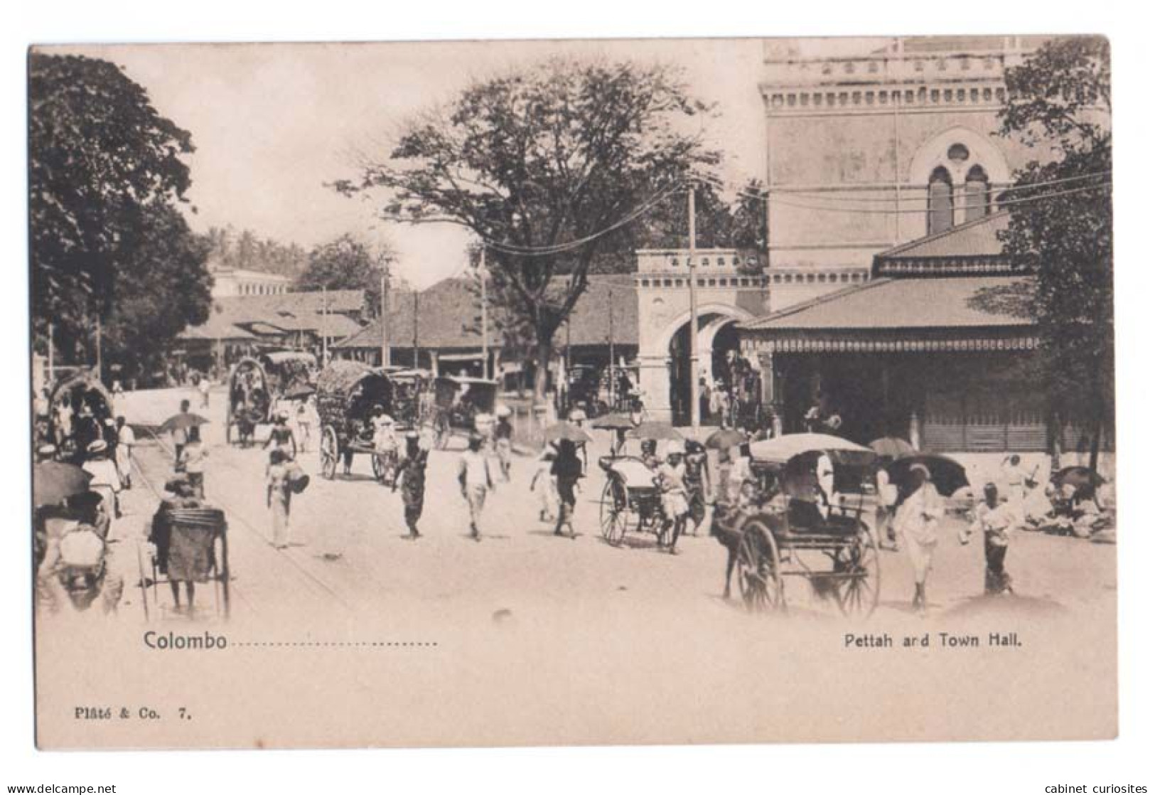 Colombo - Pettah And Town Hall - Sri Lanka (Ceylon) - Attelages De Boeuf - Homme Tirant Des Pousse-pousse - Animée - Sri Lanka (Ceylon)