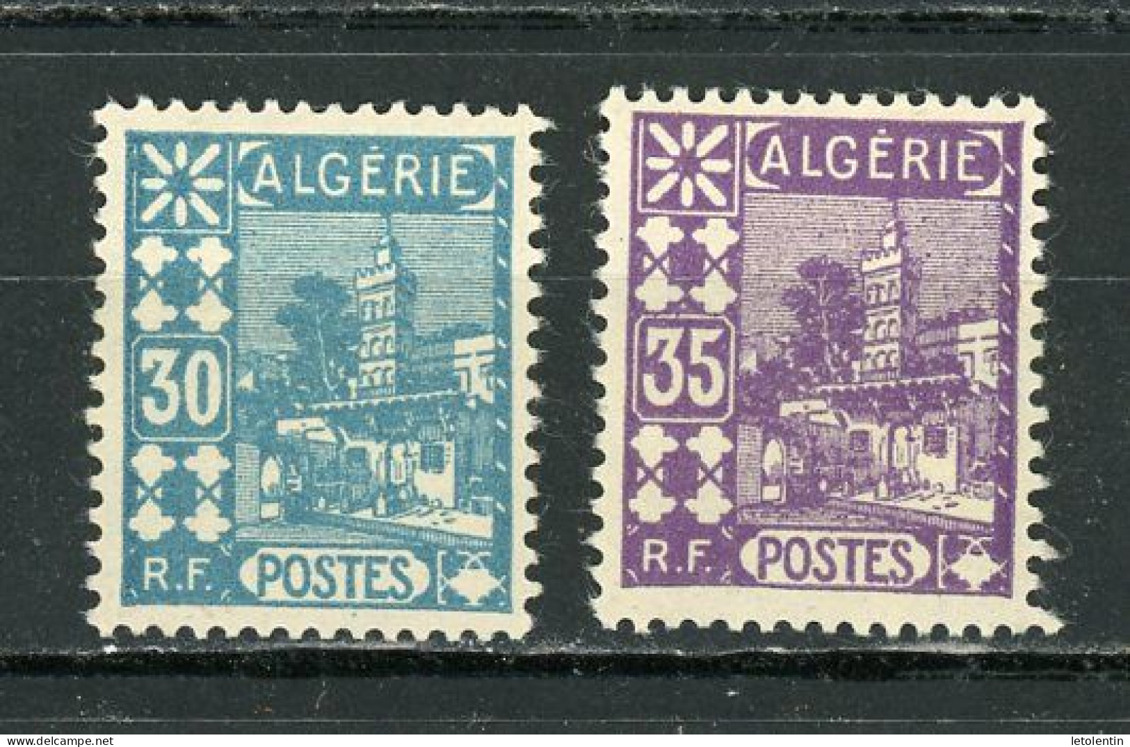 ALGERIE (RF) - VUE D'ALGER -   N° Yt 43+44** - Unused Stamps