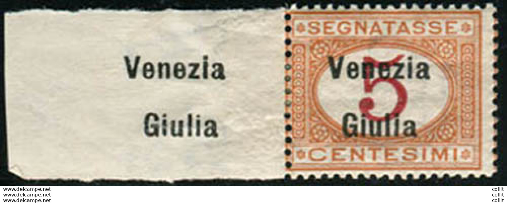 Venezia Giulia - Segnatasse 5 C. Soprastampa Ripetuta Sul Margine - Ortsausgaben/Autonome A.
