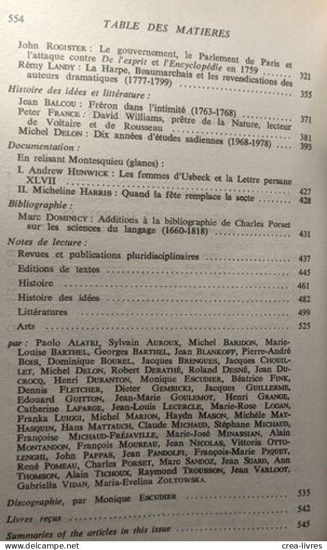 Dix-huitième siècle - revue annuelle n°1 (1969) + N°3 (1971) + N°4 (1972) + N°5 (1973) + N°11 (1979) --- 5 volumes