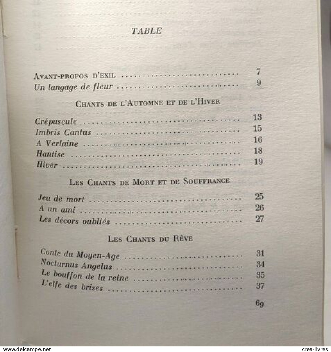 Le Chant Des Ombres : Poèmes - Autres & Non Classés