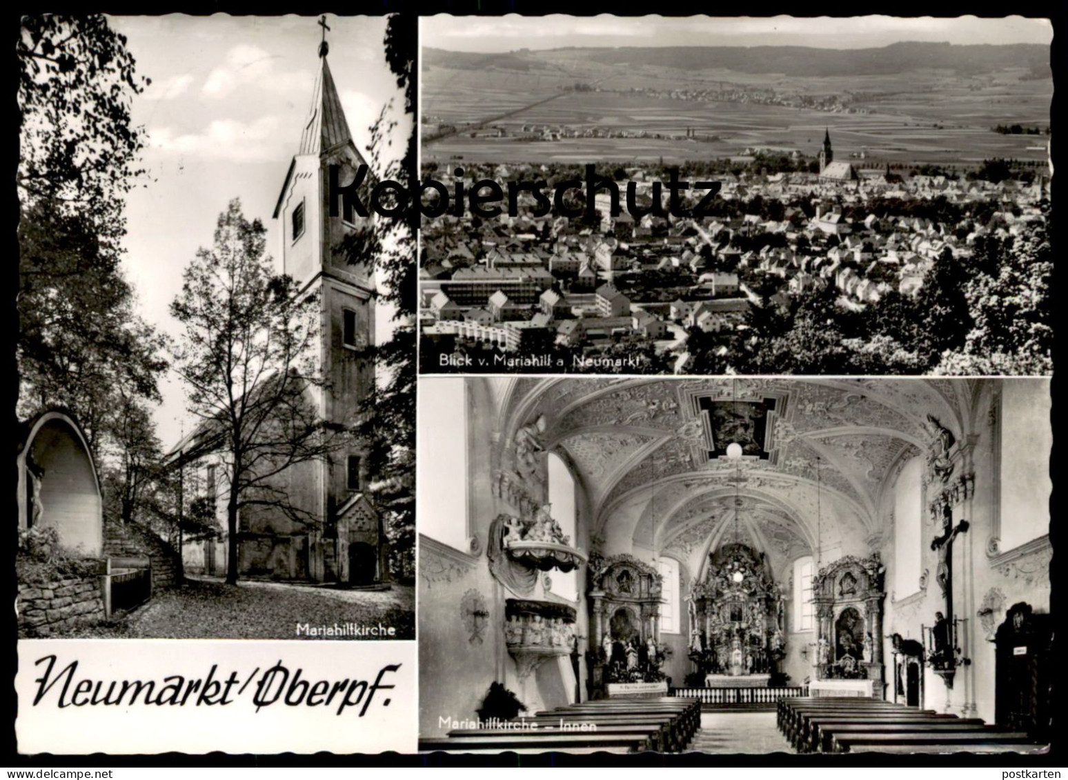 ÄLTERE POSTKARTE NEUMARKT IN DER OBERPFALZ MARIAHILFKIRCHE BLICK VON MARIAHILF INNEN BAYERN Ansichtskarte Postcard Cpa - Neumarkt I. D. Oberpfalz