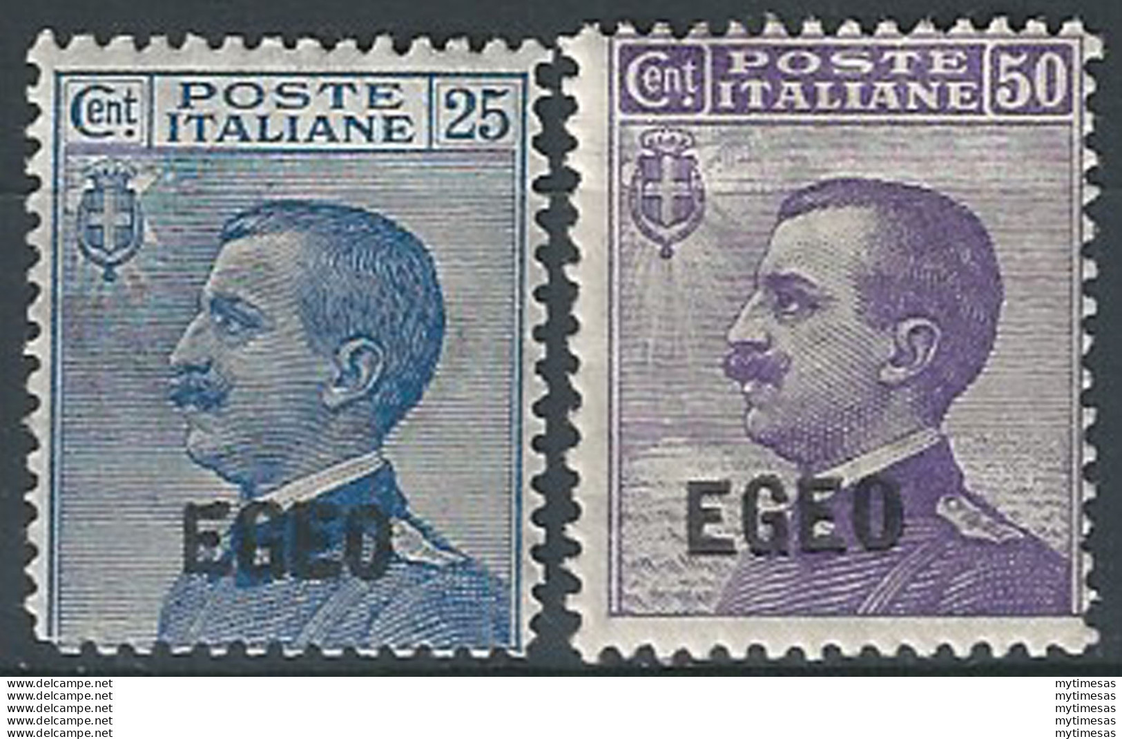 1912 Egeo VE III "EGEO" 2v. MNH Sassone N. 1/2 - Andere & Zonder Classificatie