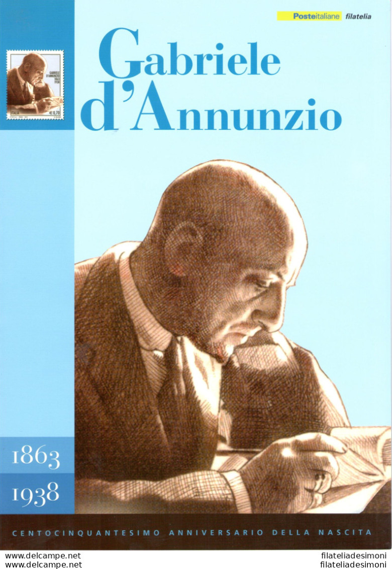 2013 Italia - Repubblica, Folder - Gabriele D'Annunzio N. 339 - MNH** - Pochettes