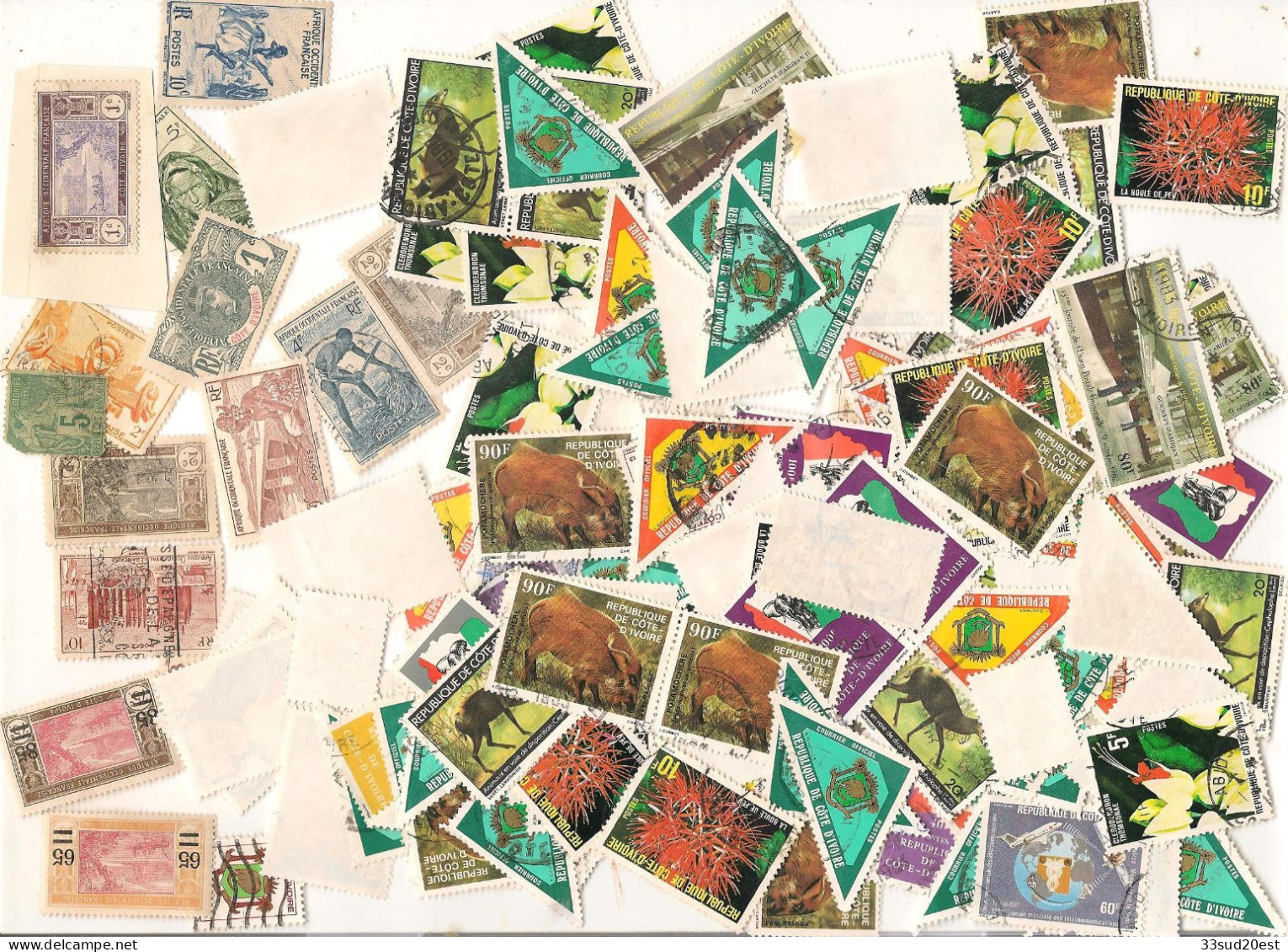 17 Grammes De Timbres Ivoiriens Et De L'AOF - Vrac (max 999 Timbres)