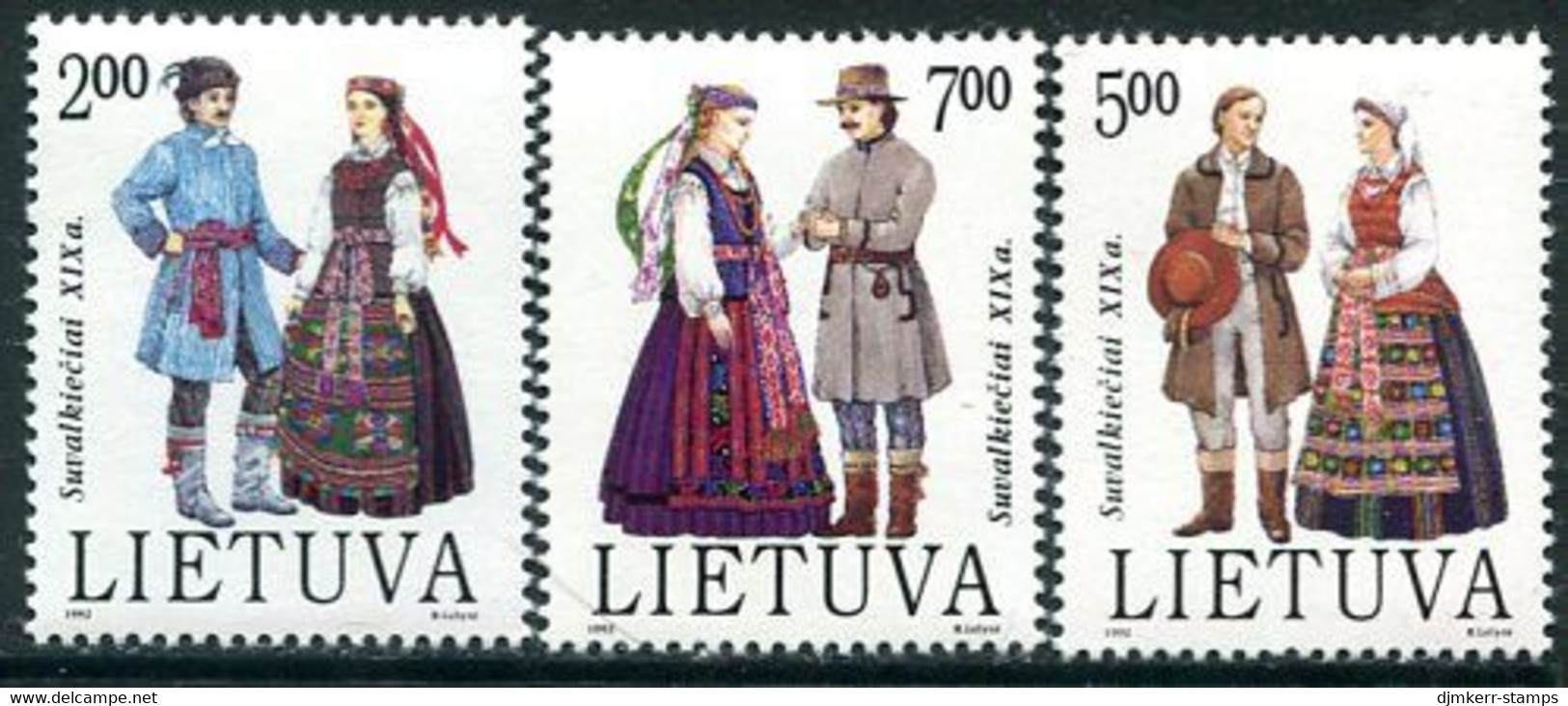 LITHUANIA 1992 Regional Costumes I  MNH / **.  Michel 508-10 - Lituanie