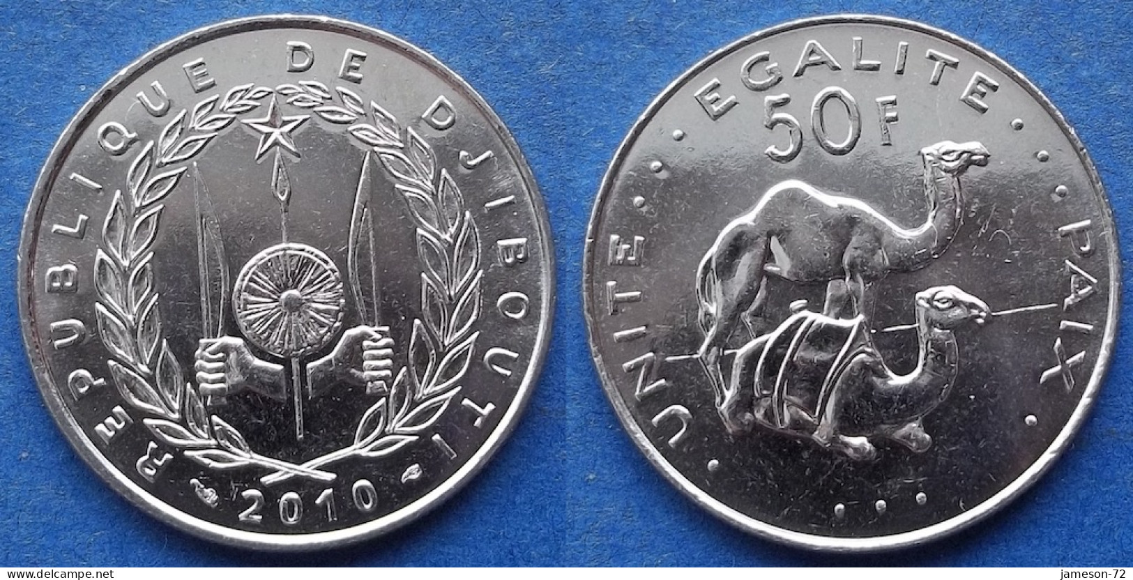 DJIBOUTI - 50 Francs 2010 "Dromedary Camels" KM# 25 Republic Standard Coinage - Edelweiss Coins - Djibouti