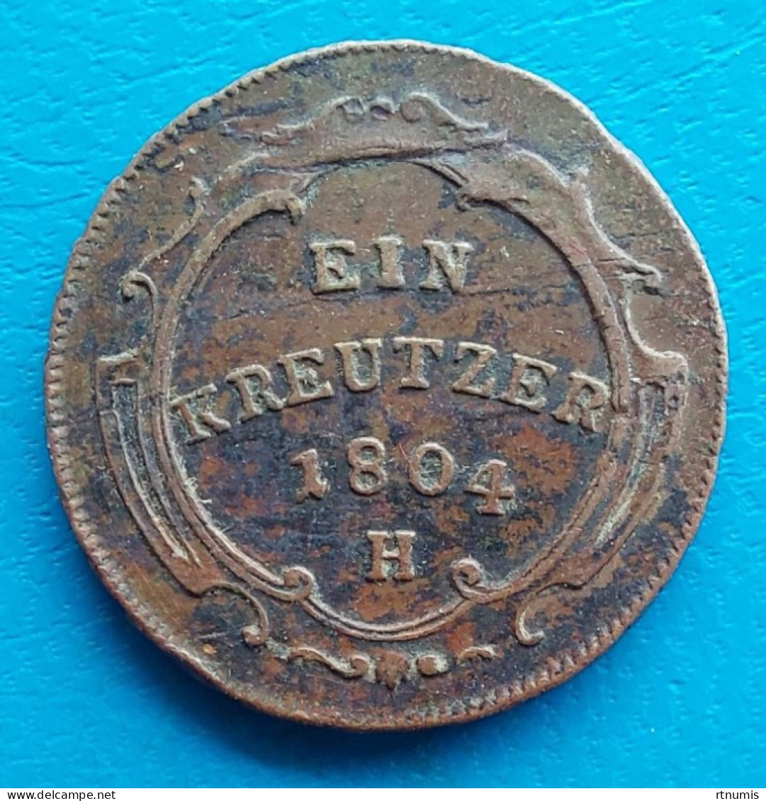 Allemagne Germany Deutschland Further Austria Vorderösterreich 1 Kreuzer 1804 H Km 27 - Small Coins & Other Subdivisions