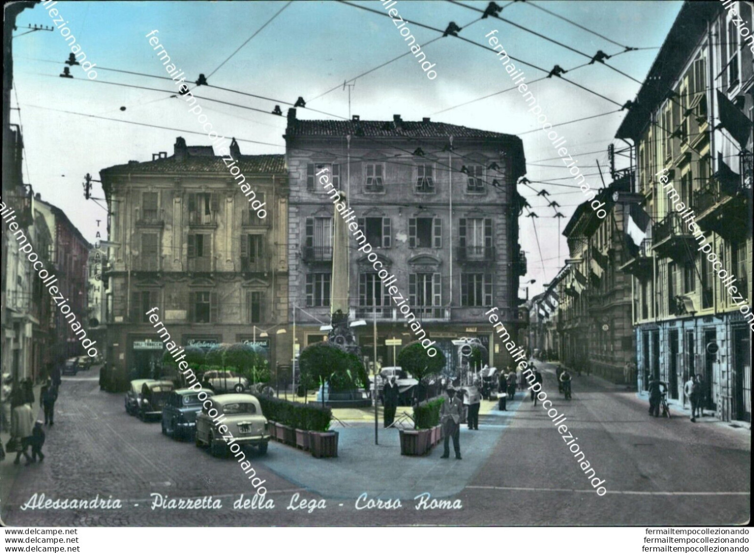 Bb196 Cartolina Alessandria Piazzetta Della Lega Corso Roma - Alessandria