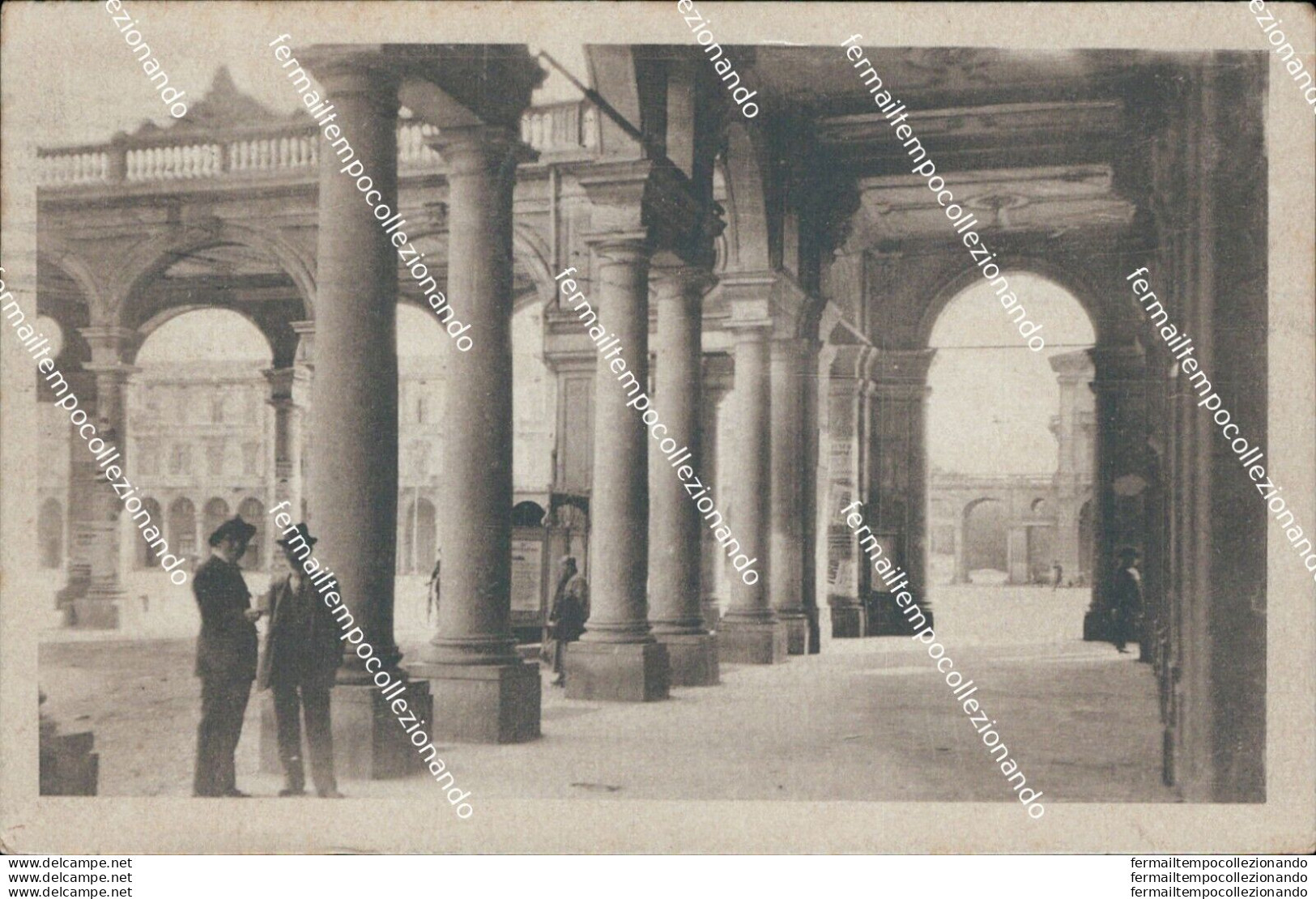 Bg159 Cartolina Alessandria Citta' Portici Di Piazza Garibaldi 1924 - Alessandria