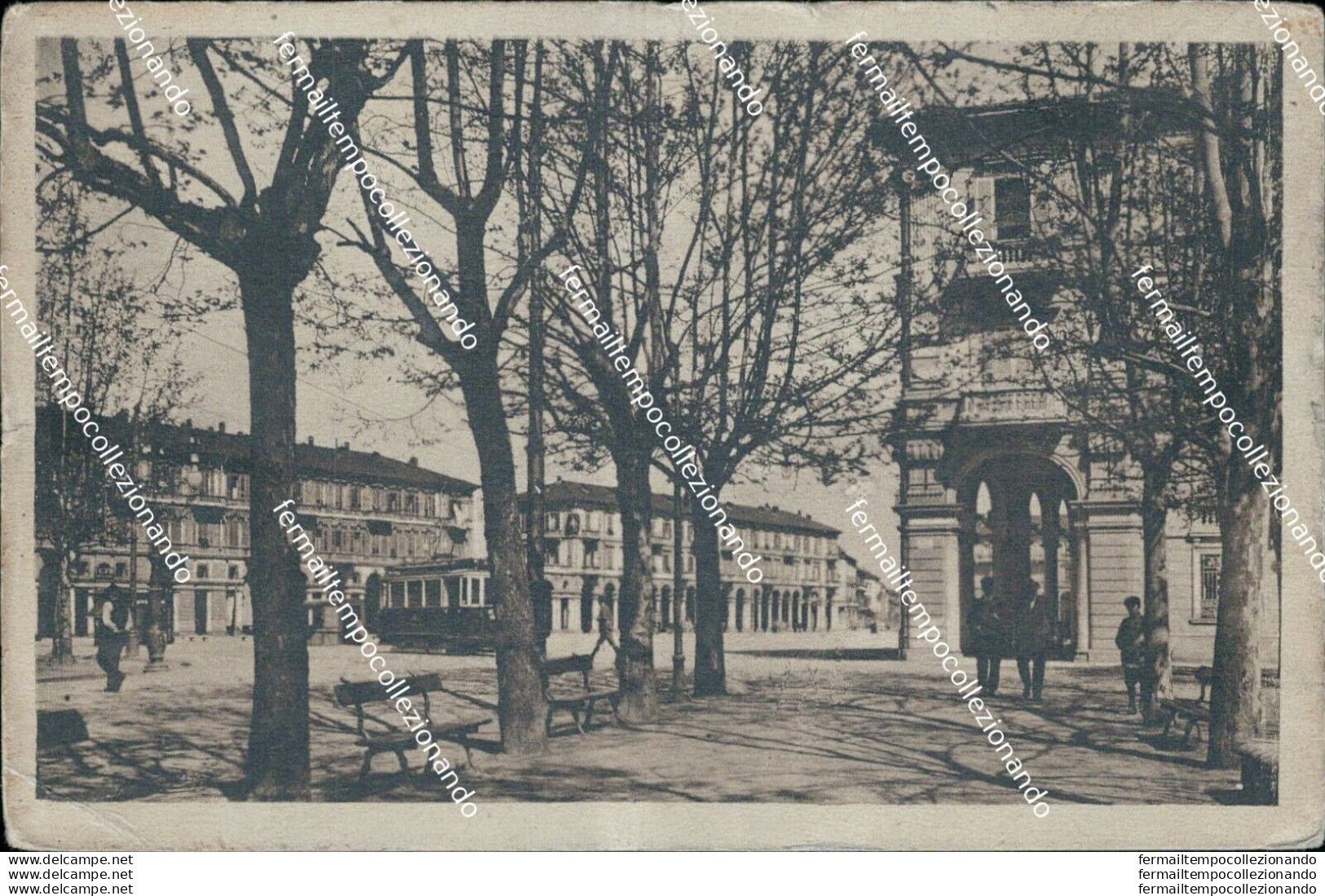 Bb283 Cartolina Alessandria Citta' Piazza Garibaldi Tram - Alessandria