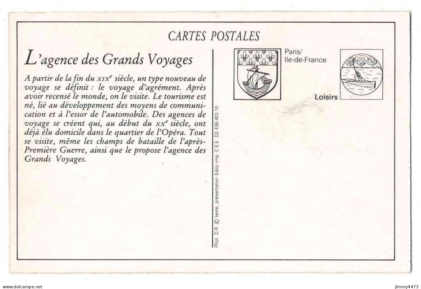 CPA (Repro) PARIS - L'Agence Des Grands Voyages ( Rue Bien Animée ) Texte Au Dos - Openbaar Vervoer