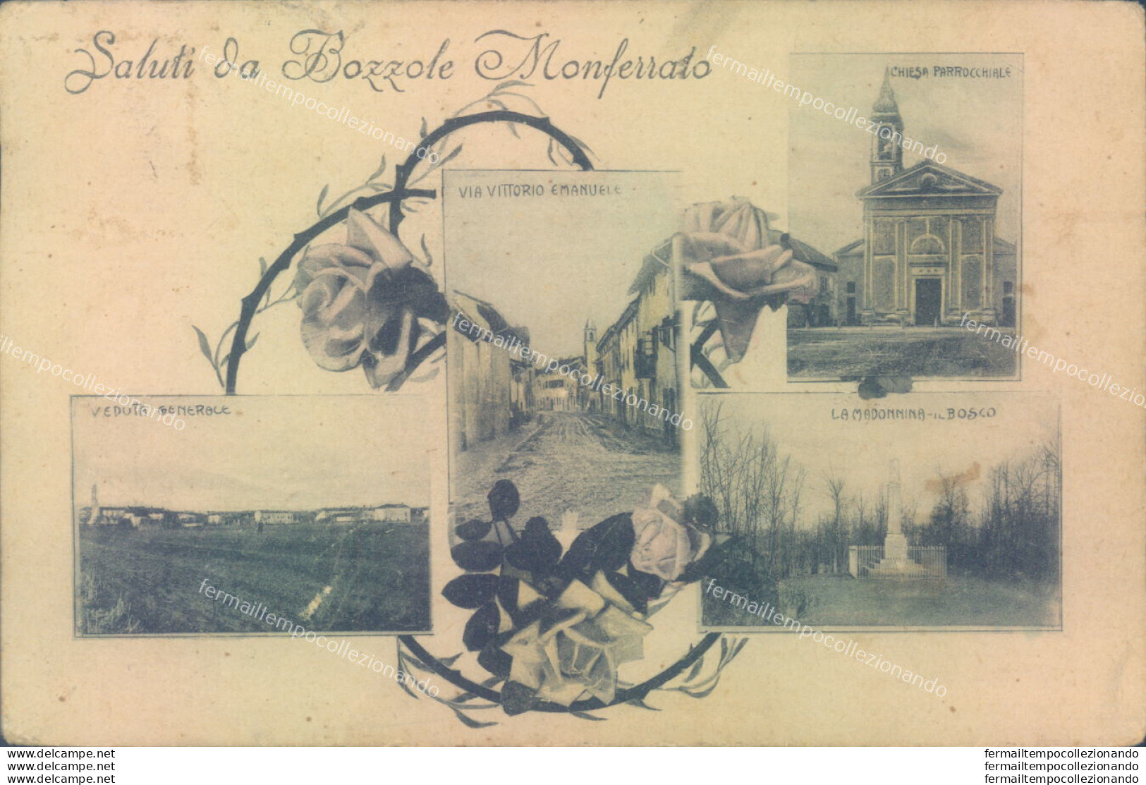 Ae140 Cartolina Saluti Da Bozzole Monferrato 1929 Provincia Di Alessandria - Alessandria