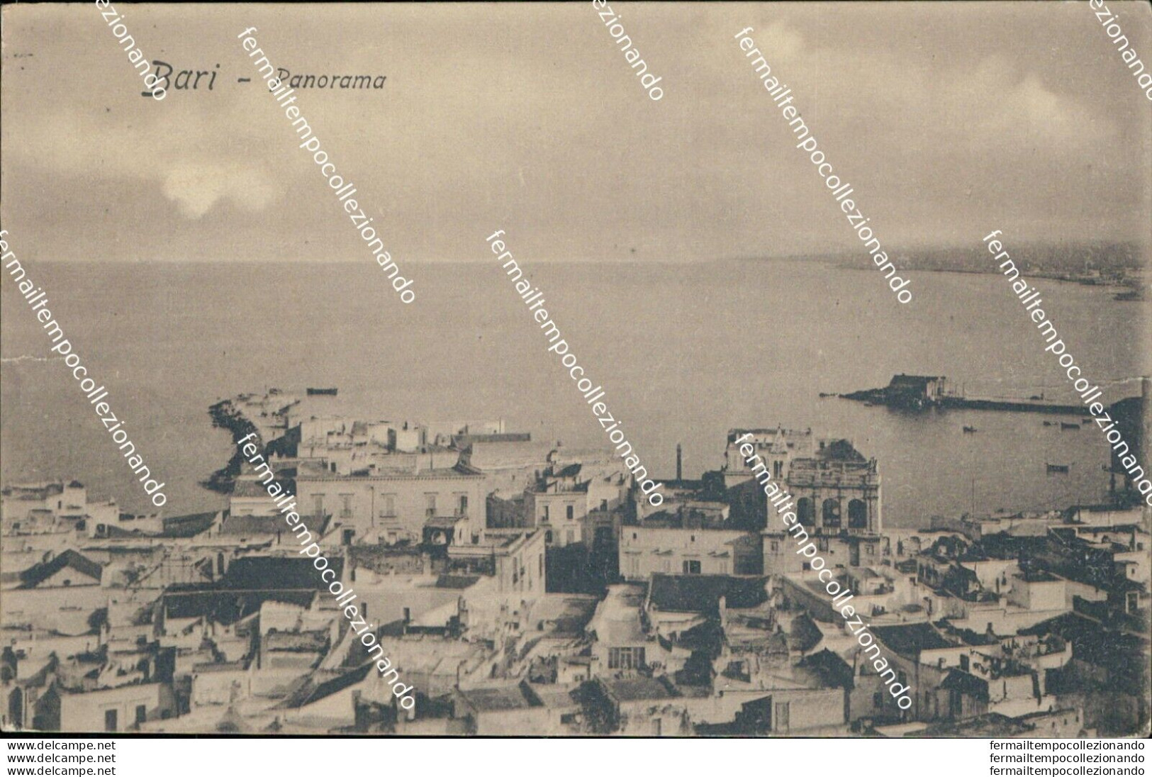 An618 Cartolina Bari  Citta' Panorama 1914 - Bari