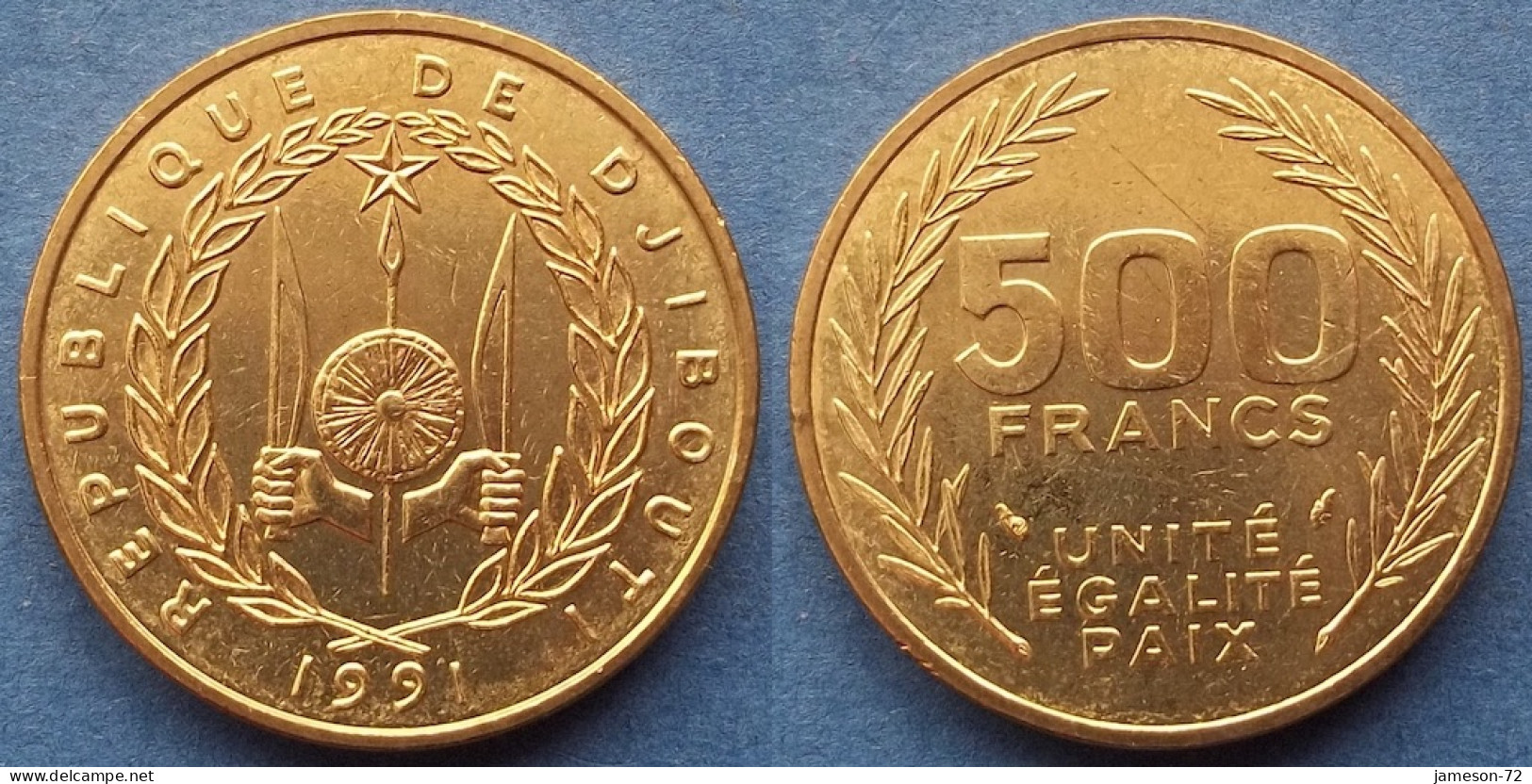 DJIBOUTI - 500 Francs 1991 "Sprays" KM# 27 Republic Standard Coinage - Edelweiss Coins - Djibouti
