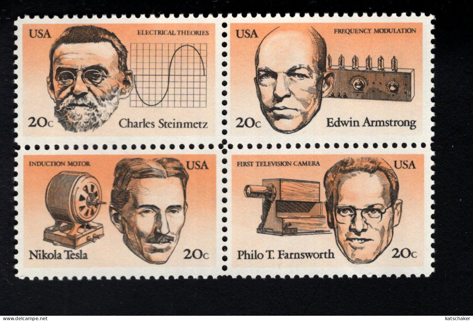 205222596 1983 SCOTT 2058A (XX) POSTFRIS MINT NEVER HINGED - AMERICAN INVENTORS - 2055 FIRST STAMP OF BLOCK - Unused Stamps