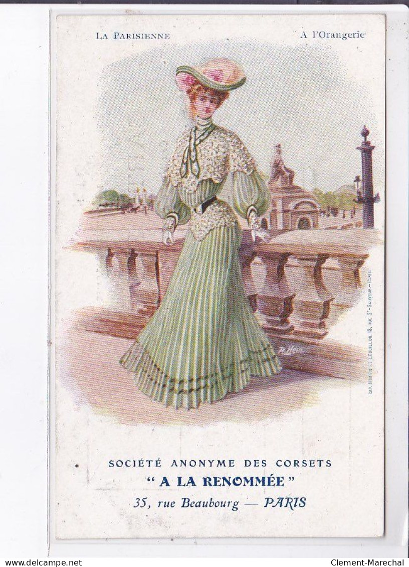 PUBLICITE : Les Corset "a La Renommée" - La Parisienne A L'Orangerie - Très Bon état - Publicité