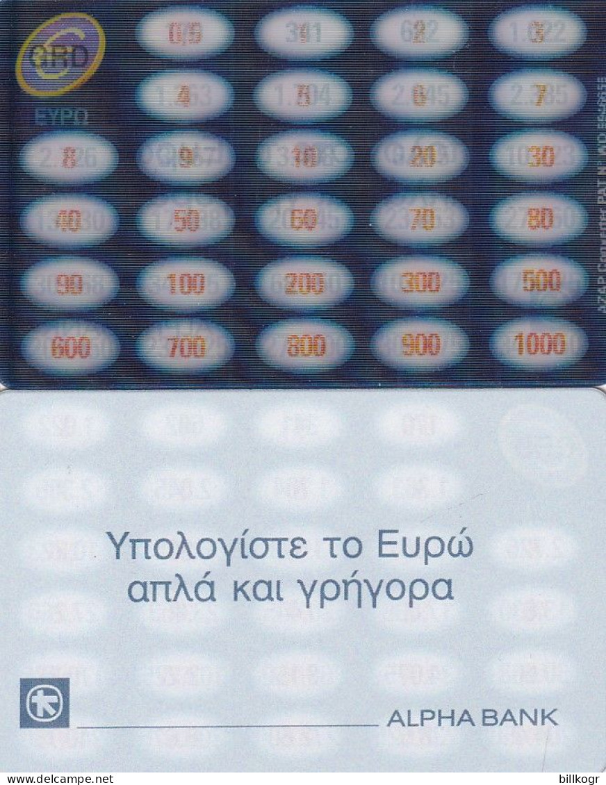 GREECE - Alpha Bank Euroconverter - Other & Unclassified