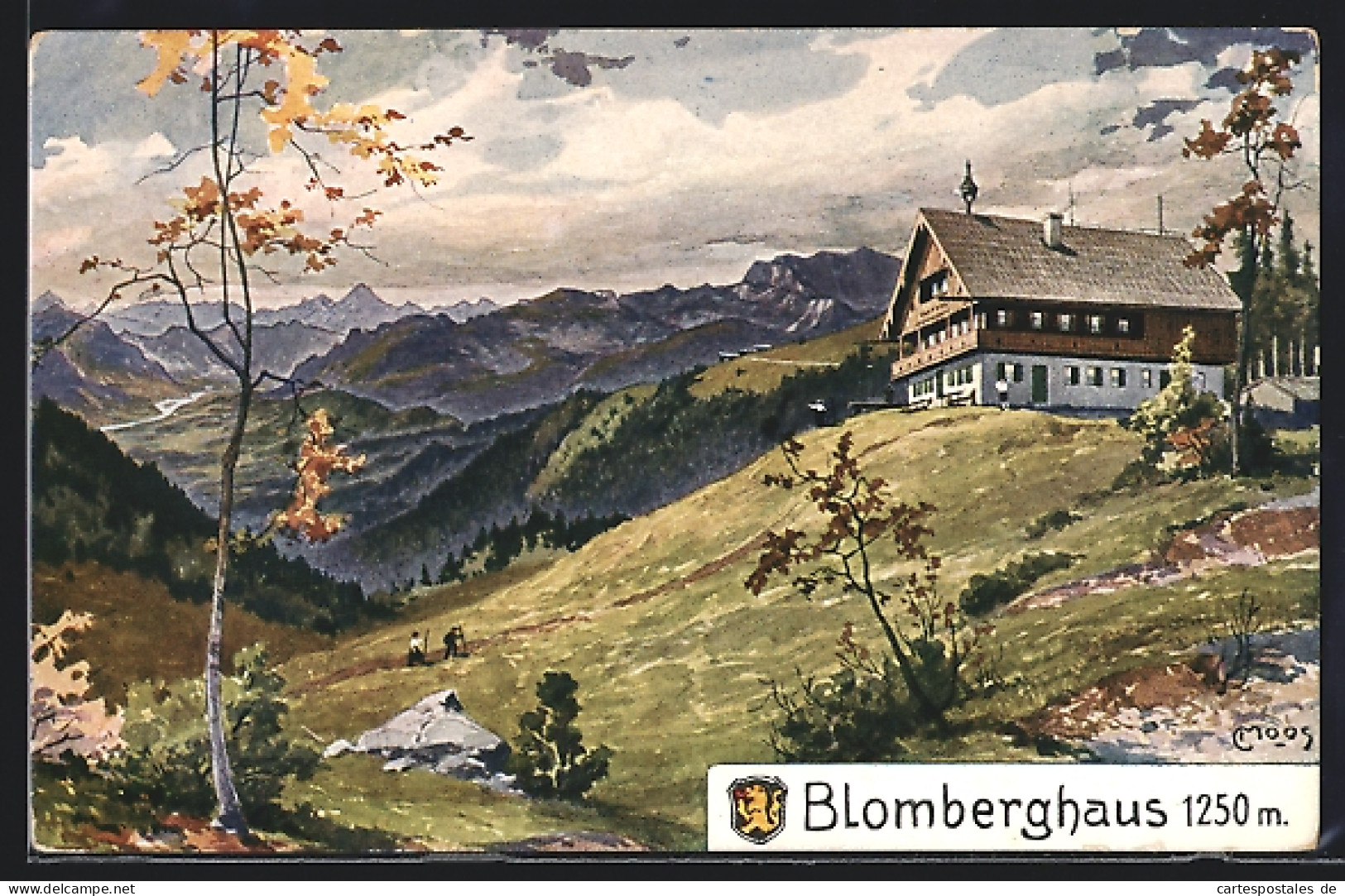 Künstler-AK Carl Moos: Blomberghaus Mit Panorama  - Moos, Carl