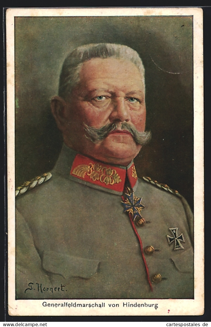 Künstler-AK Paul Von Hindenburg In Uniform Des Generalfeldmarschalls  - Historical Famous People