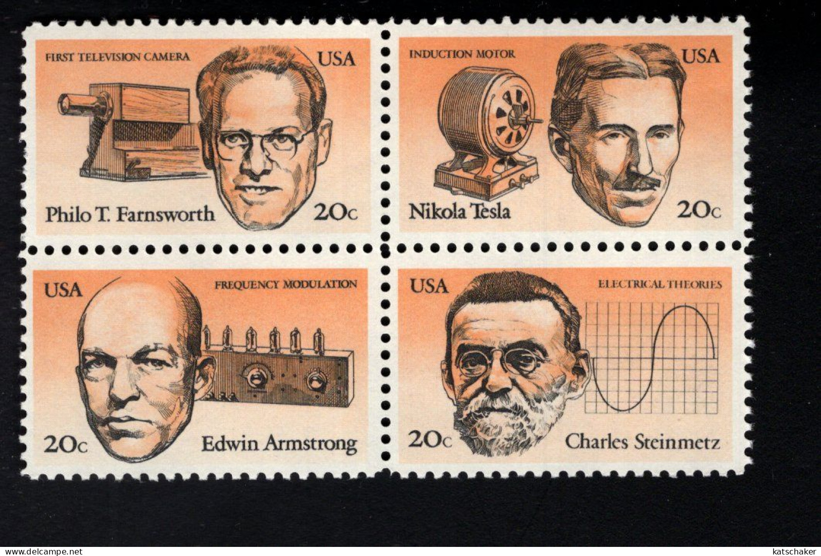 2029939442 1983 SCOTT 2058A (XX) POSTFRIS MINT NEVER HINGED - AMERICAN INVENTORS - 2058 FIRST STAMP OF BLOCK - Unused Stamps