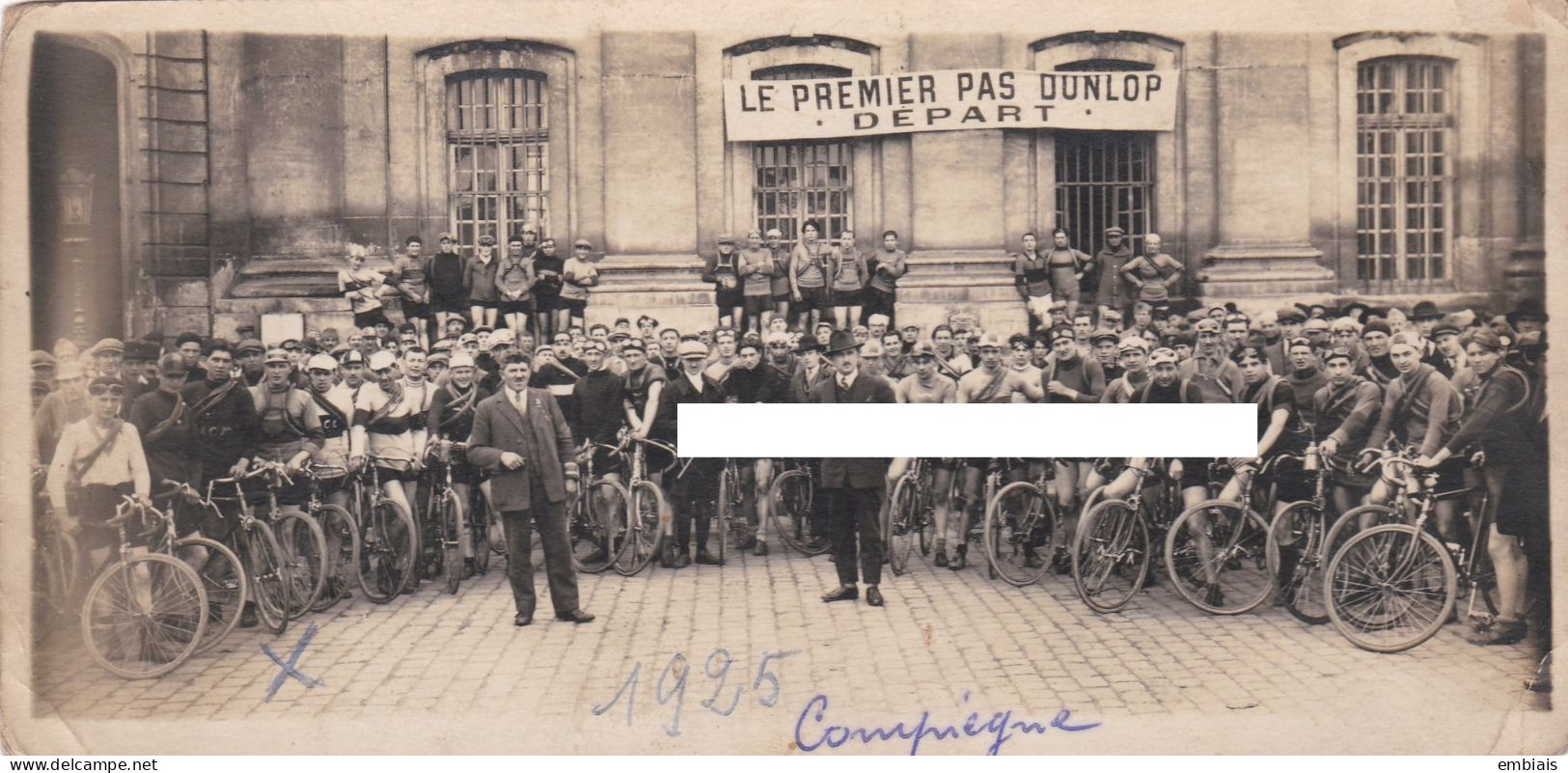 COMPIEGNE 1925 - Photo Originale Sur La Course Cycliste " Le Premier Pas Dunlop", Le Départ (60) - Cycling