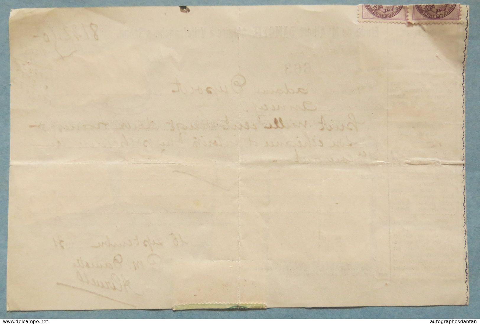 ● Fiscaux Sur Reçu 1931 Dont N° 48 49 Et 50 - Me Damotte Notaire à Villefranche Sur Saône - Annecy Mme Dupont Timbres - Lettres & Documents