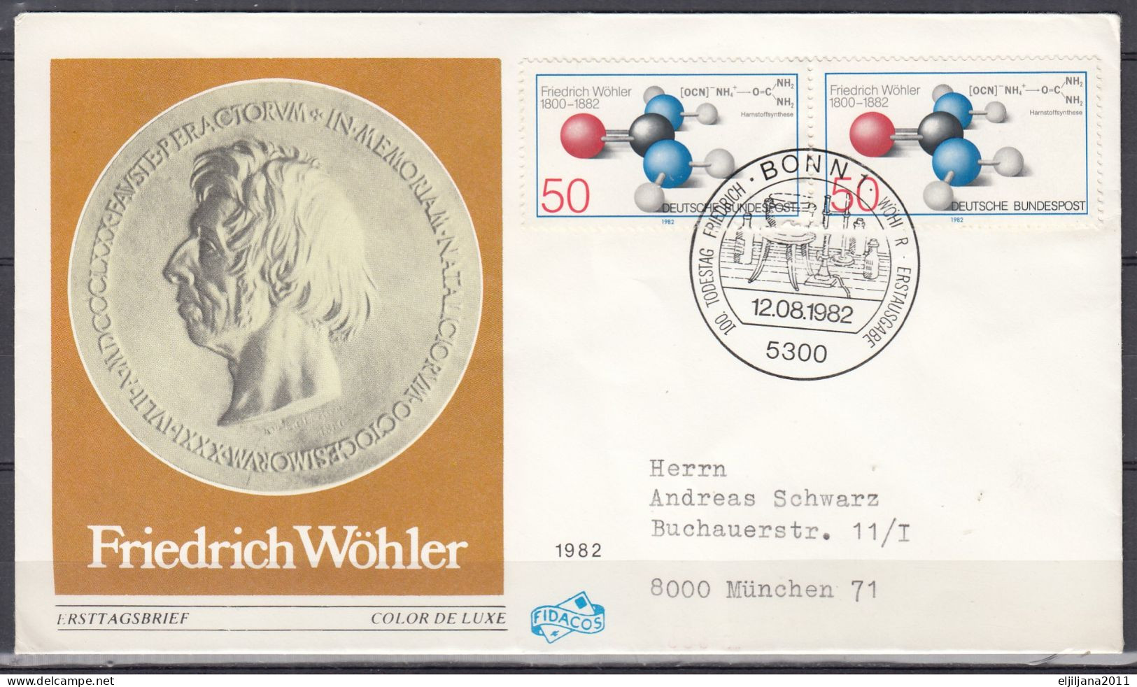 ⁕ Germany, BUND / BRD 1982 ⁕ 100th Anniversary Of Friedrich Wöhler's Death Mi.1148 ⁕ FDC Cover - 1981-1990