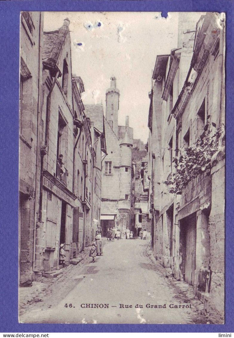 37 - CHINON - RUE DU GRAND CARRE - ANIMEE - - Chinon