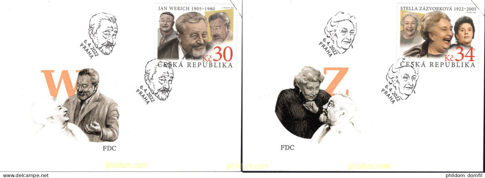 673212 MNH CHEQUIA 2022 ACTORES Y ACTRICES CHECOS - Neufs