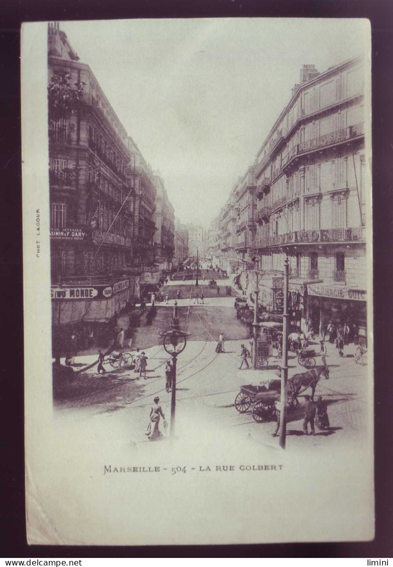 13 - MARSEILLE - RUE COLBERT - ATTELAGE  - ANIMEE - - Canebière, Stadtzentrum