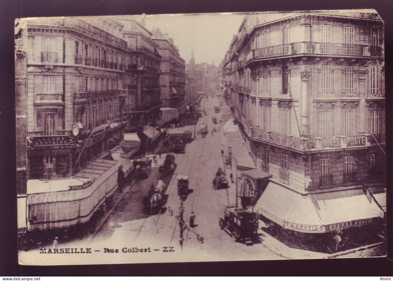 13 - MARSEILLE - RUE COLBERT - ATTELAGE - AUTOMOBILE - ANIMEE - - Canebière, Stadtzentrum