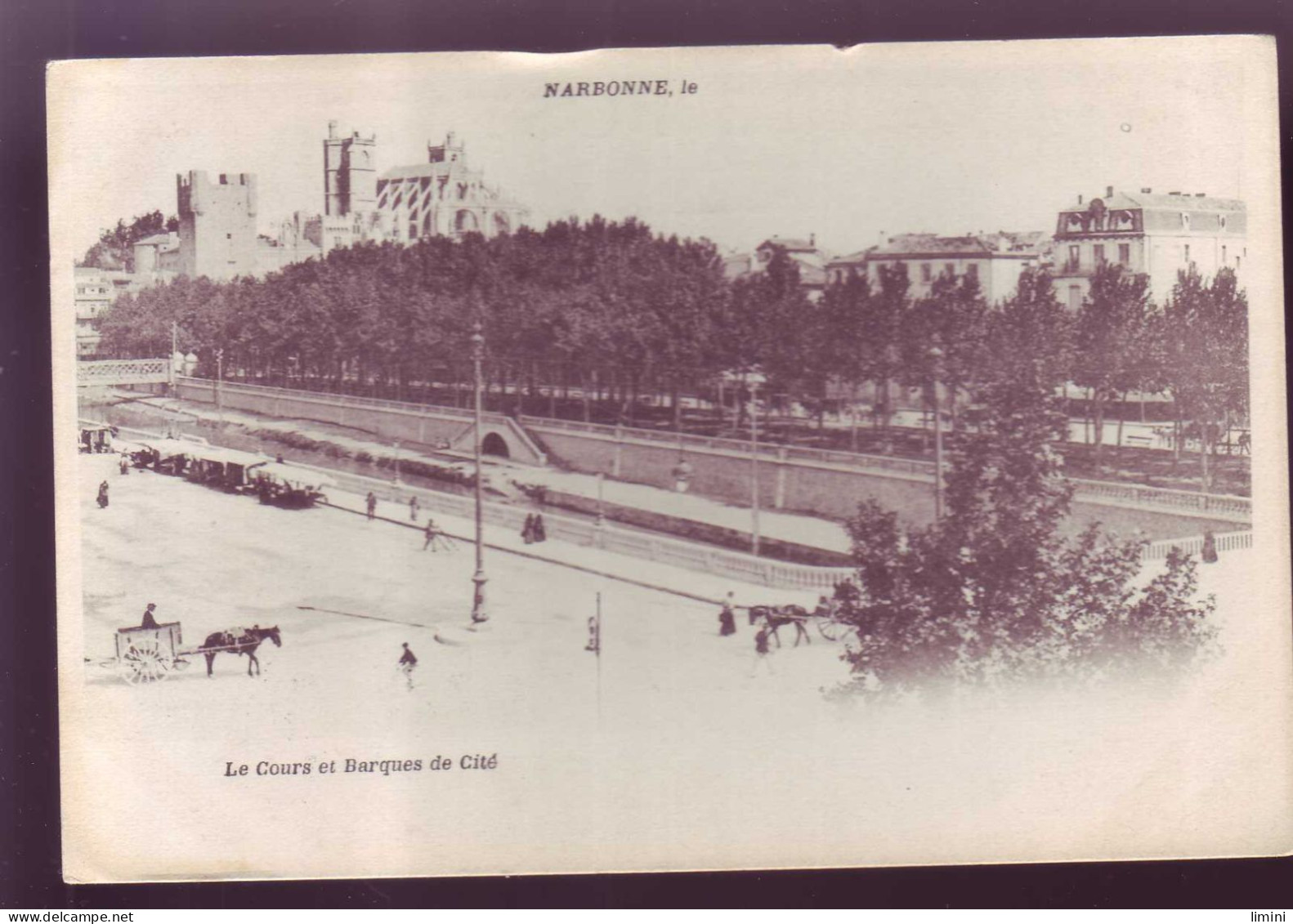 11 - NARBONNE -  COURS Et BARQUES De La CITE - ANIMEE - ATTELAGE -  - Narbonne