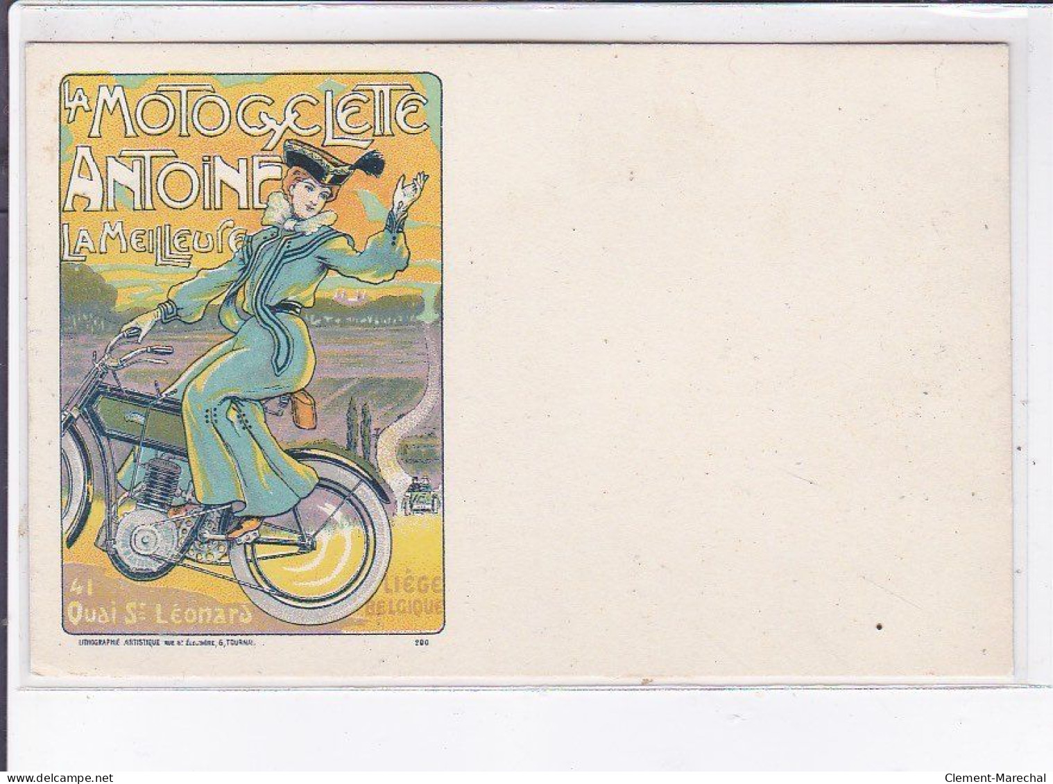 PUBLICITE : La Motocyclette ANTOINE - à Lieège (Belgique - Moto) - état (taches Au Dos) - Werbepostkarten