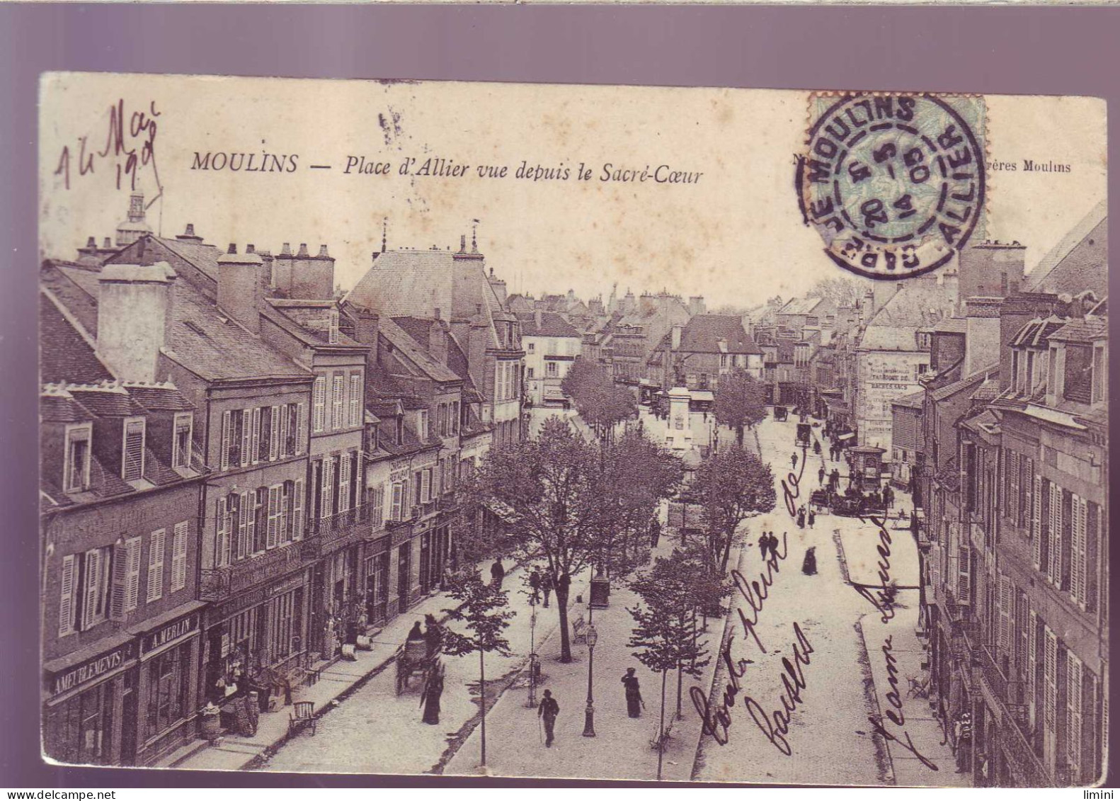 03 - MOULINS - PLACE D'ALLIER - ATTELAGE - ANIMEE - - Moulins