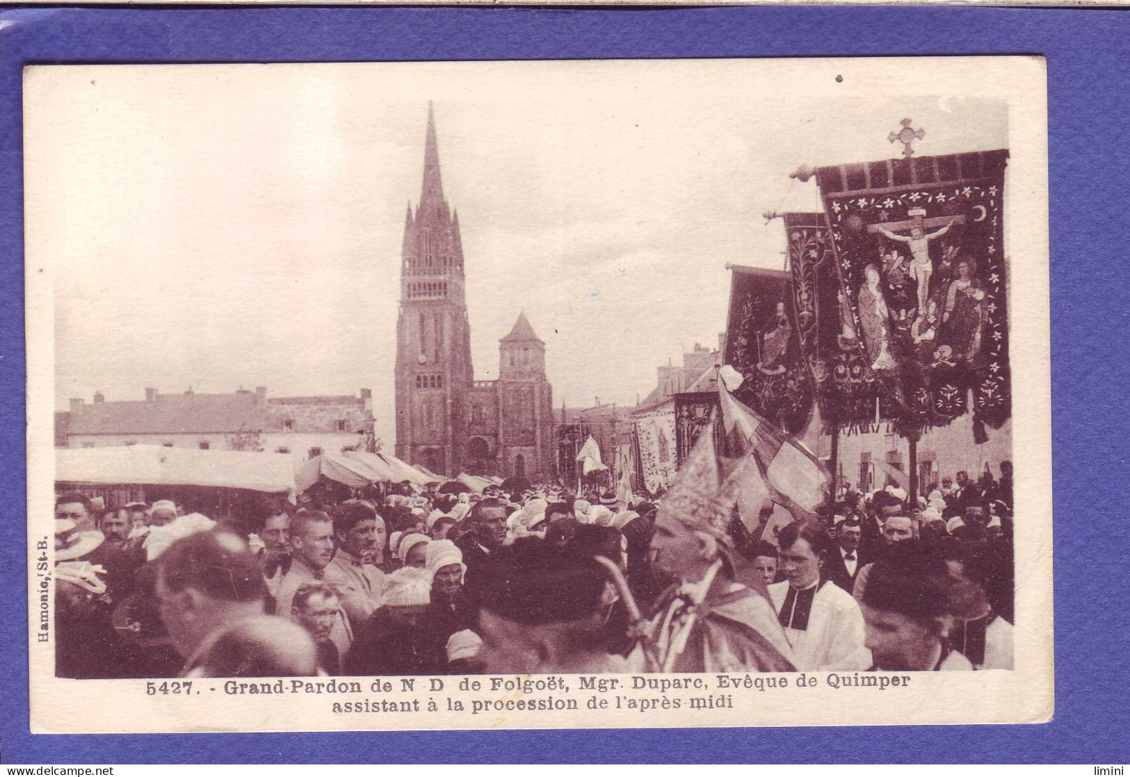 29 - FOLGOËT - GRANS PARDON - PROCESSION EN PRESENCE DE L'EVEQUE DE QUIMPER MGR DUPARC - ANIMEE - - Autres & Non Classés