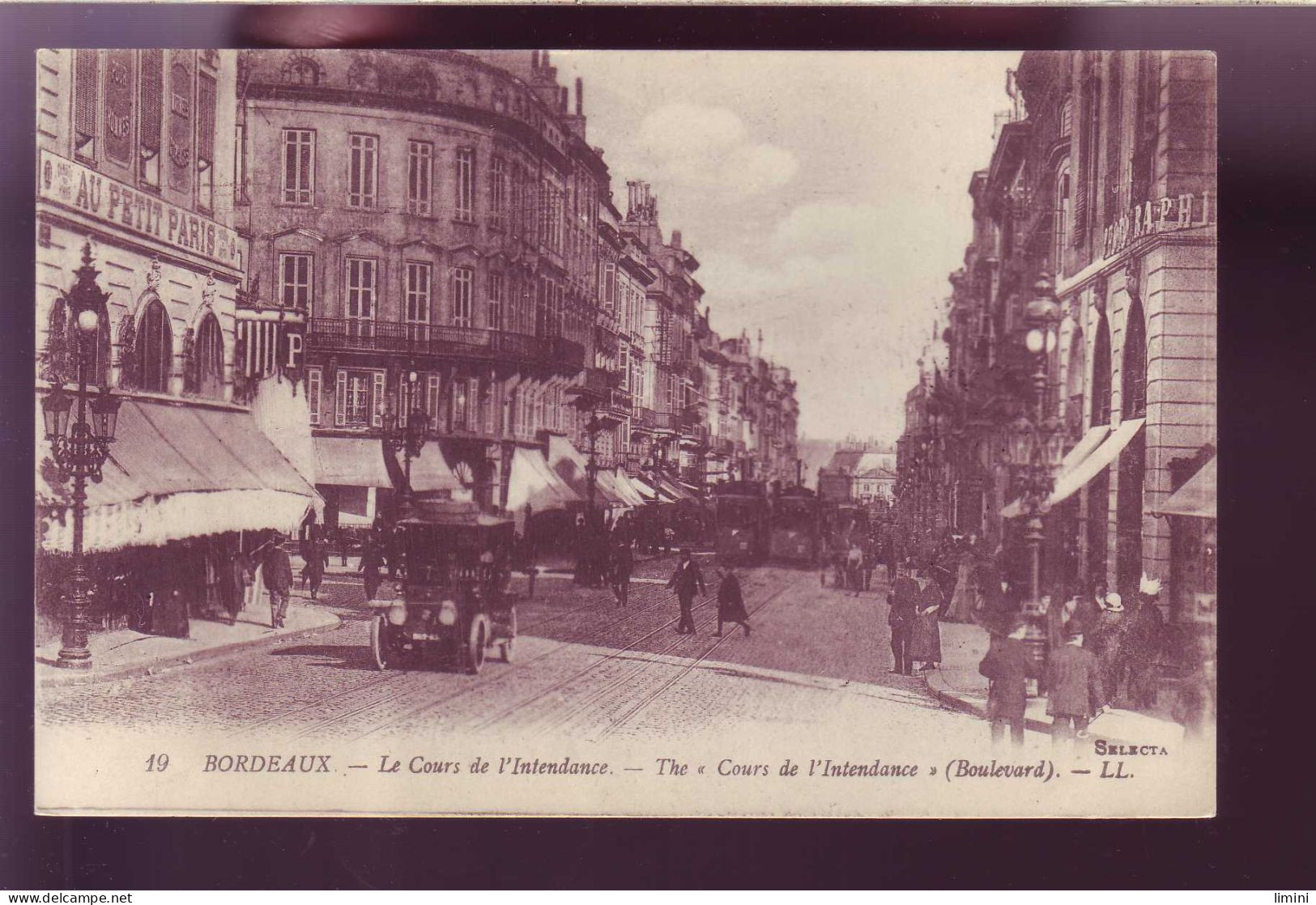 33 - BORDEAUX - COURS De L'INTENDANCE - TRAMWAYS - AUTOMOBILE - ANIMEE - - Bordeaux