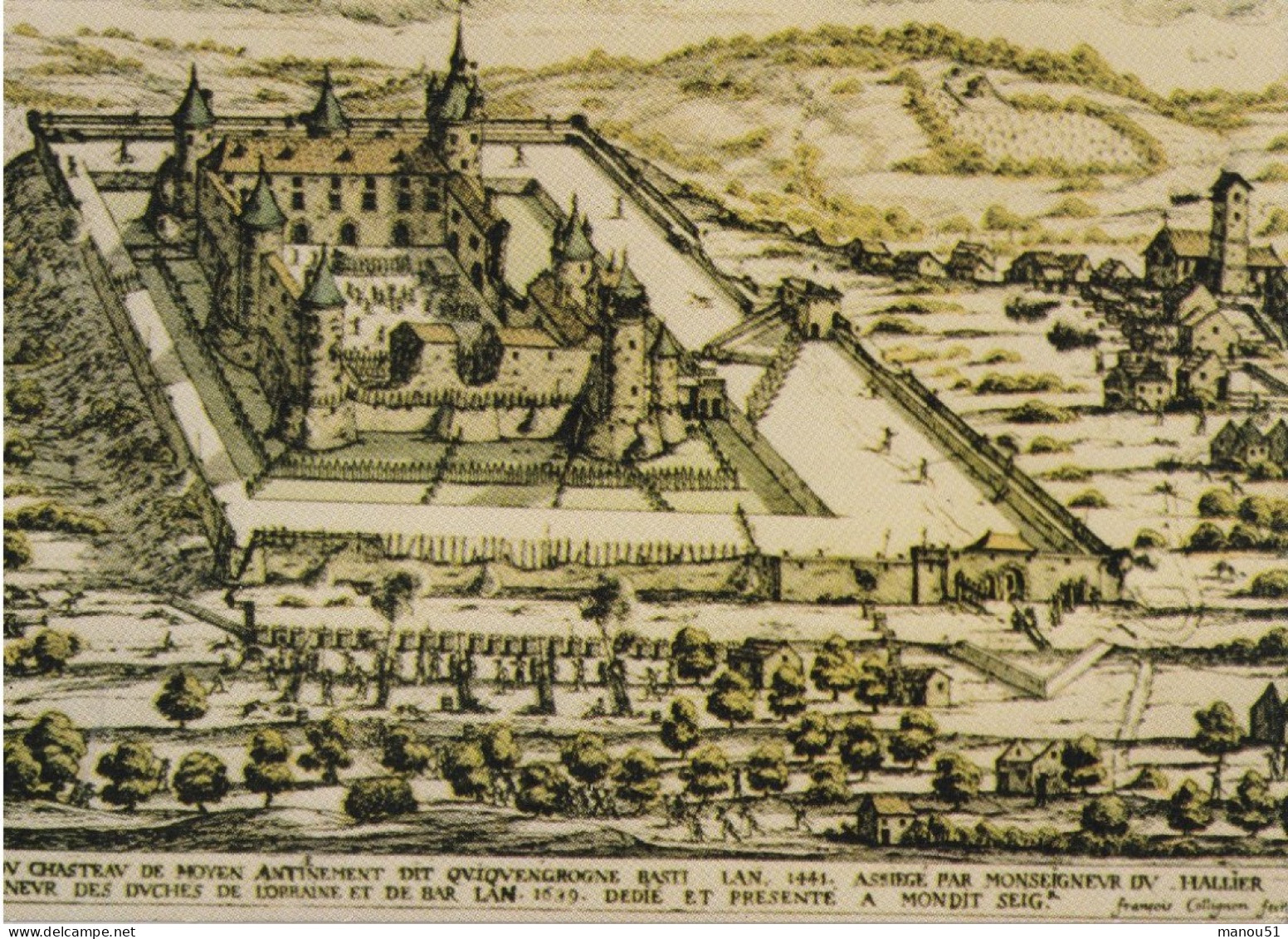 MOYEN - CPSM : Le Château - Gravure De Collignon - Sonstige & Ohne Zuordnung