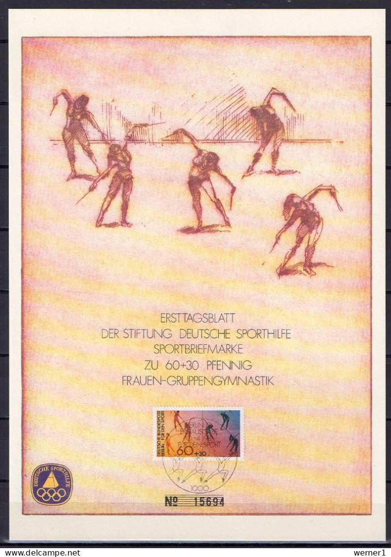 Germany - Berlin 1981 Sport, Gymnastics, Popular Run Set Of 2 First Day Prints - Gymnastics