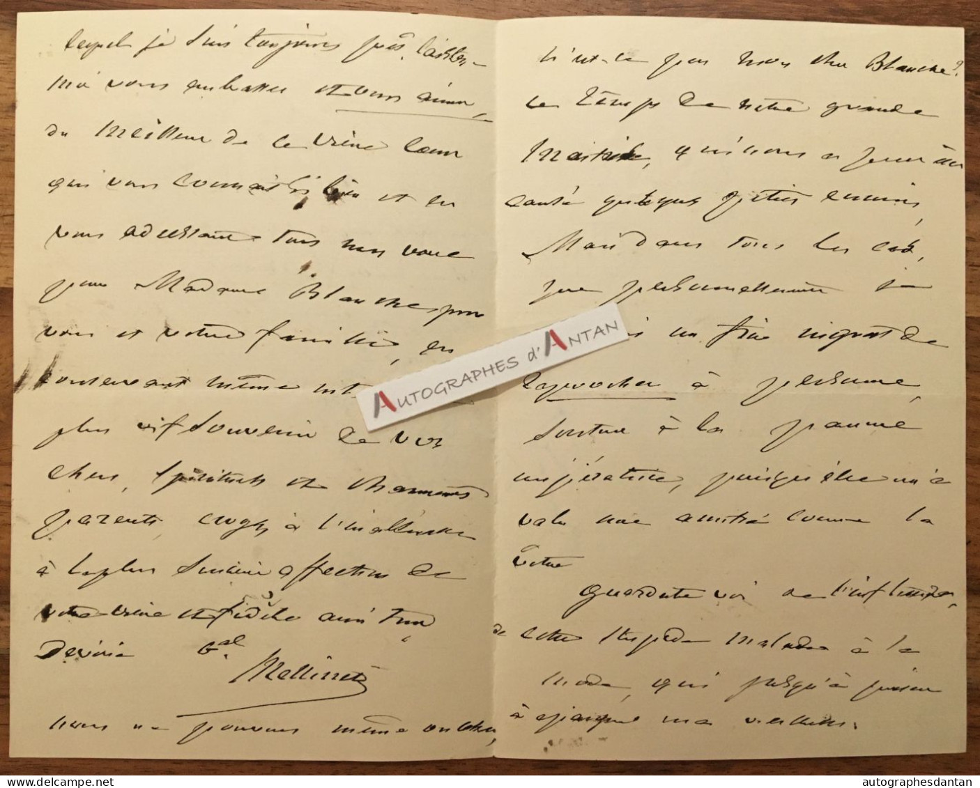 ● L.A.S 1890 Emile MELLINET Militaire / Général - NANTES - à Alfred Blanche - Impératrice - Lettre Autographe - Rare - Político Y Militar