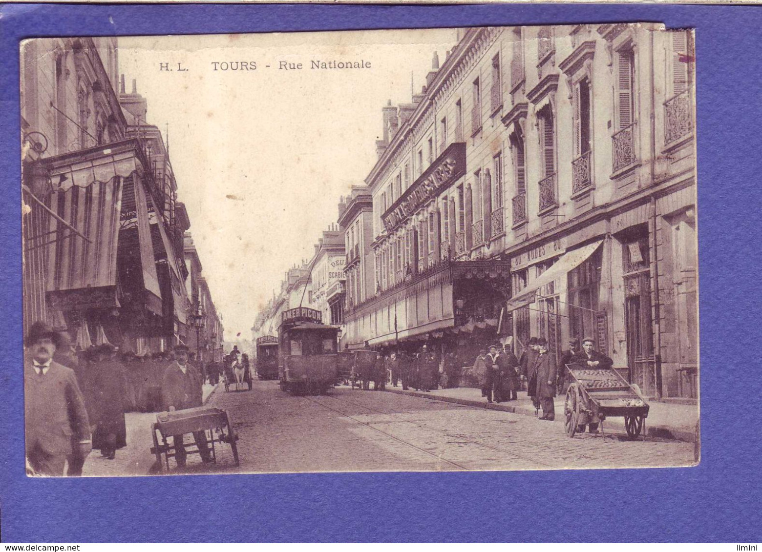 37 - TRAMWAYS - TOURS  - RUE NATIONALE - ANIMEE -  - Tours