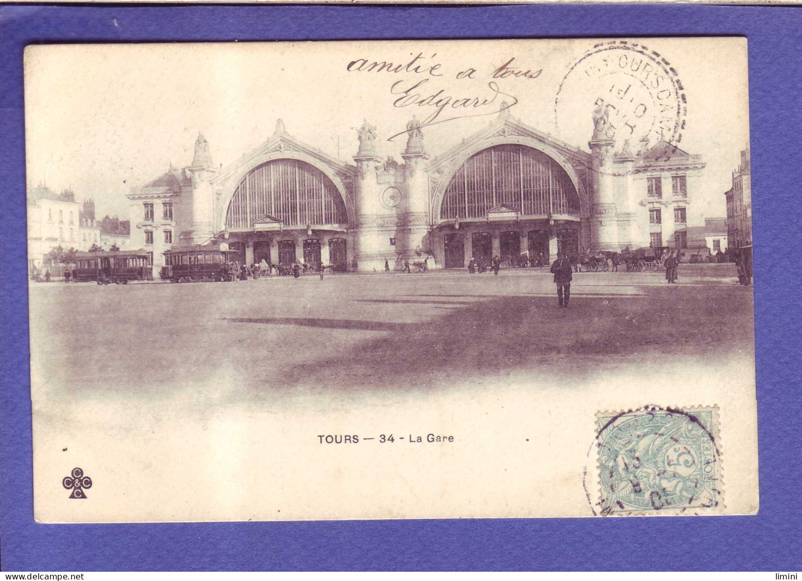 37 - TOURS - LA GARE - ANIMEE - AUTOBUS - - Tours