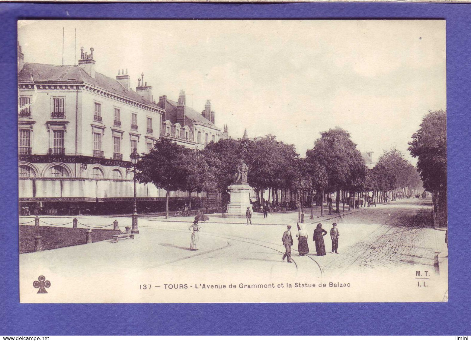 37 - TOURS - AVENUE De GRAMMONT Et  STATUE De BALZAC-  - Tours