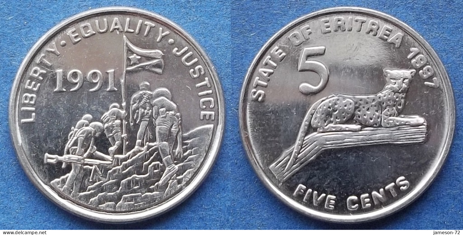 ERITREA - 5 Cents 1997 "Leopard" KM# 44 Independent Republic (1993) - Edelweiss Coins - Eritrea