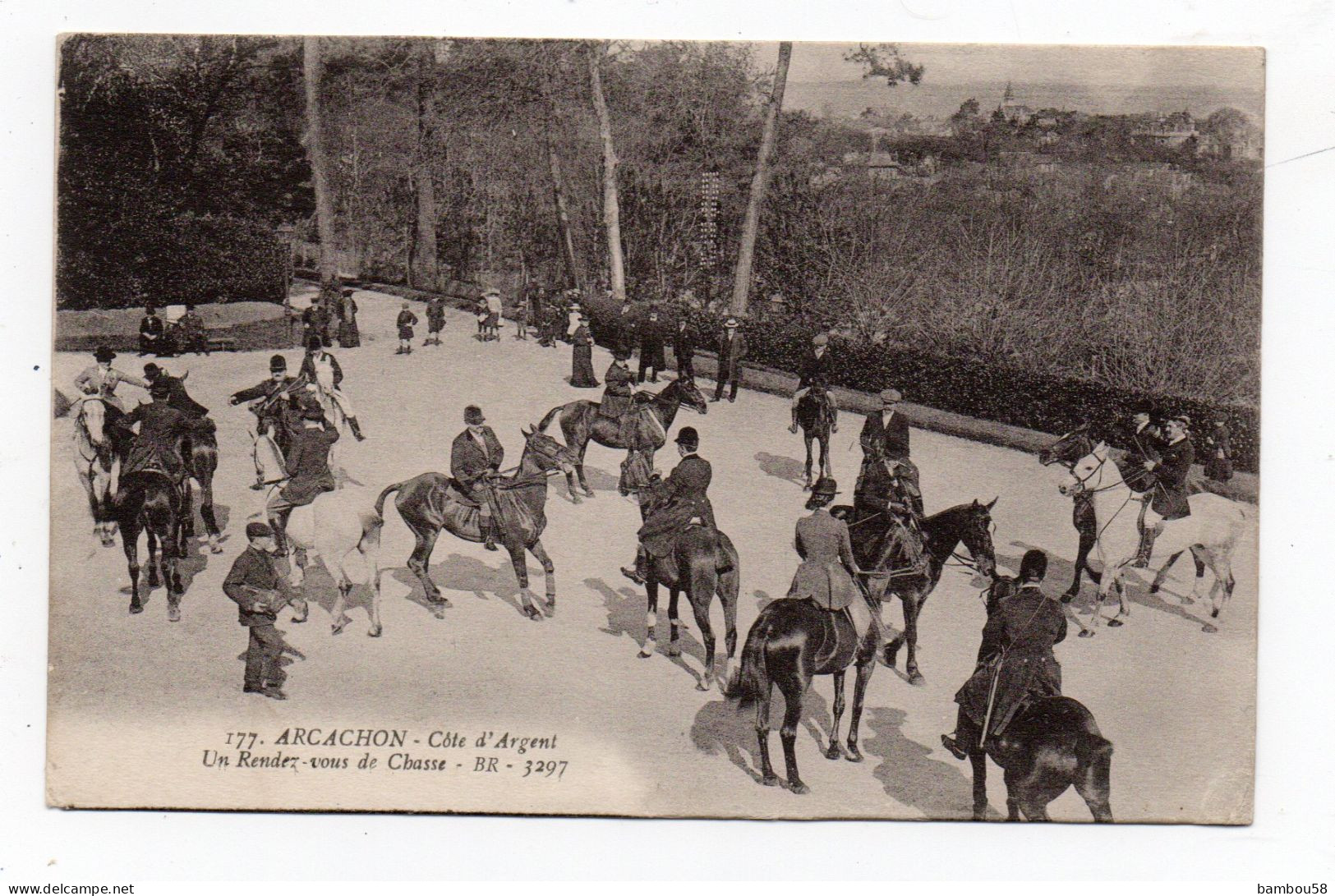 ARCACHON * GIRONDE * RENDEZ VOUS DE CHASSE * COTE D'ARGENT * CHEVAUX * CAVALIERS * Carte N° 177 - Arcachon