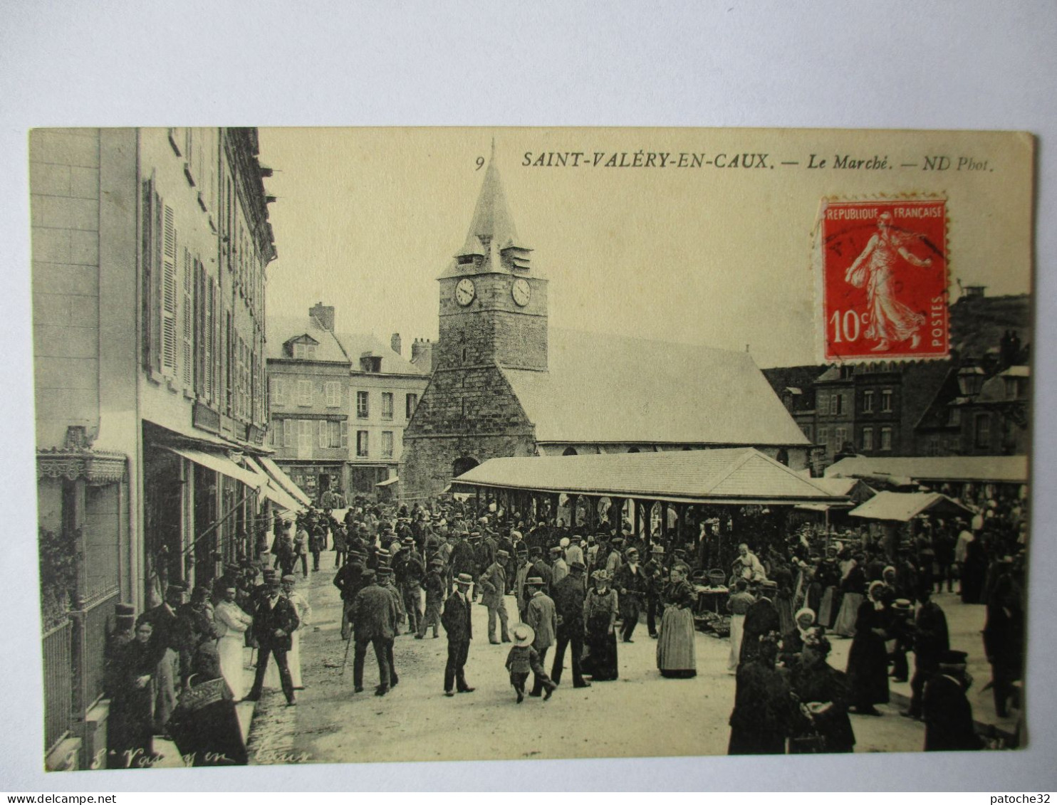 Cpa...Saint-Valéry-en-Caux...(seine-maritime)...le Marché...1911...animée... - Saint Valery En Caux