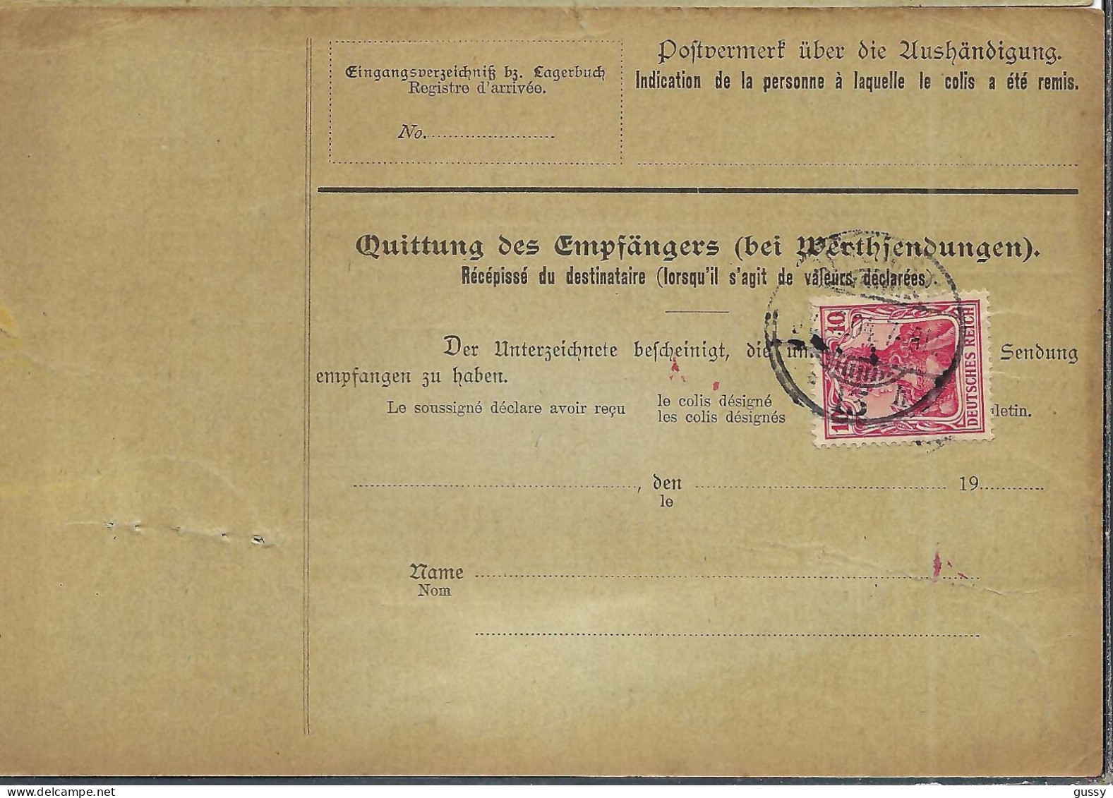 ALLEMAGNE Ca.1903: Bulletin D'Expédition CR De Berlin Pour Genève (Suisse) - Lettres & Documents